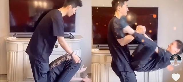 竇驍反手抱女友滿眼愛意，何超蓮害羞躲男友懷里