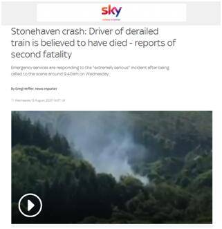 蘇格蘭客運列車脫軌已致1死多傷 英媒：火車司機死亡