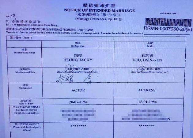 向佐郭碧婷再次申請注冊結婚什么情況？具體是怎么回事？
