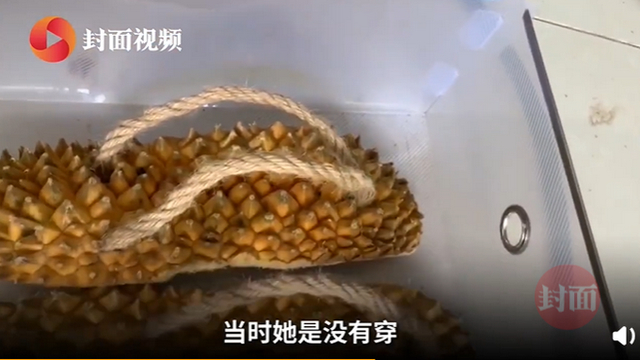驚呆了!小伙做榴蓮殼拖鞋送女友 純天然指壓板讓人哭笑不得!