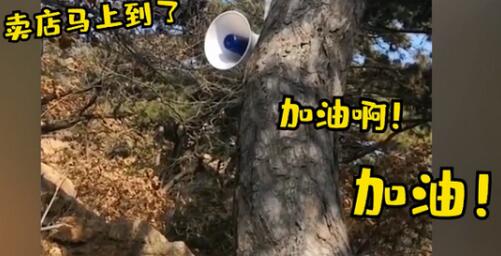 干豆腐卷大蔥，越走越輕松!景區(qū)商家喇叭硬核給爬山游客鼓勁