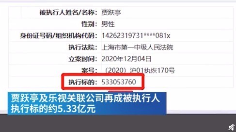啥情況？賈躍亭再成被執(zhí)行人