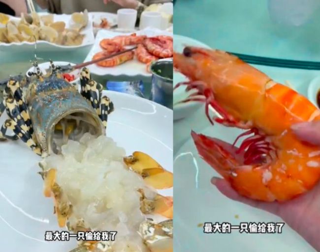 王思聰帶女友三亞度假 海鮮大餐擺滿一桌太豪氣