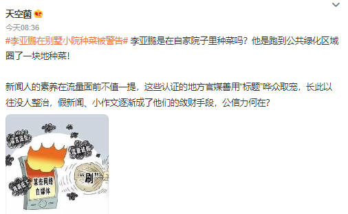 真是麻煩不斷啊！51歲李亞鵬在小院種菜被警告
