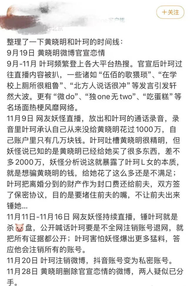 黃曉明刪除與葉珂官宣戀情微博！引發二人分手猜測